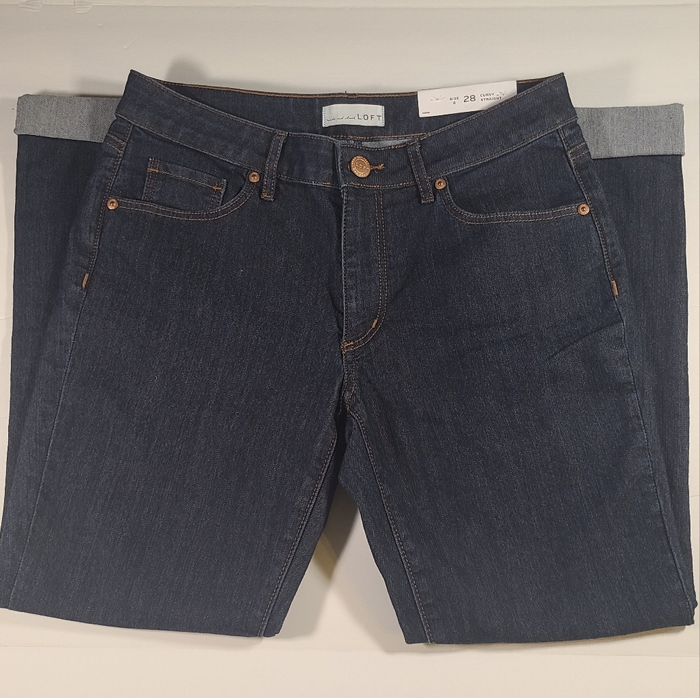 NwT Womens Loft curvy straight jeans